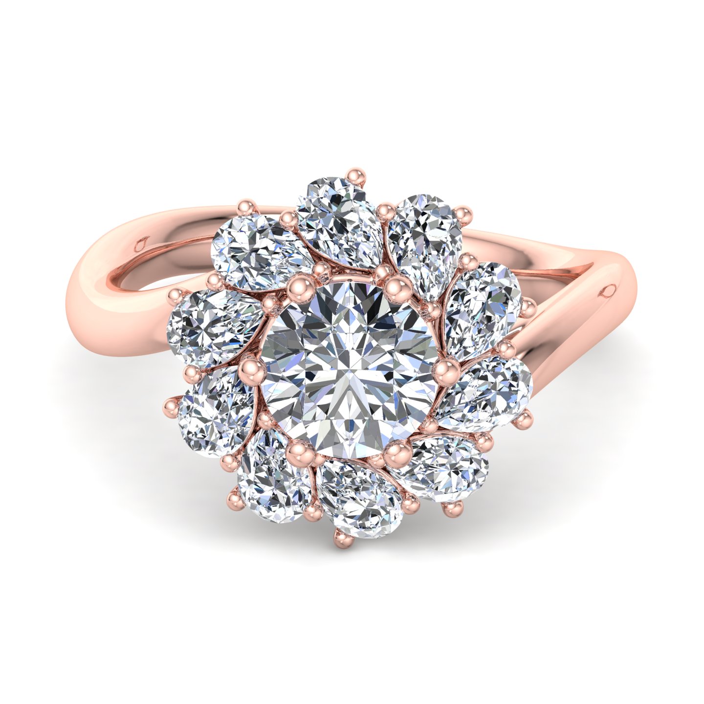 Hailey Pear Halo Engagement Ring